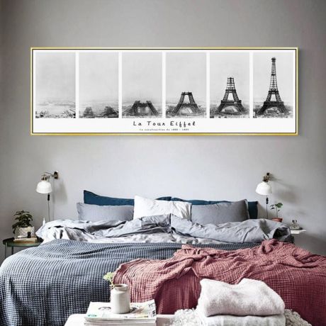 Eiffel Tower Construction Timeline Canvas Art - Image 2