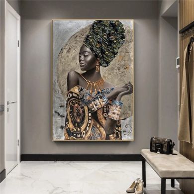 Gorgeous African Woman Painting Canvas Art - Image 2