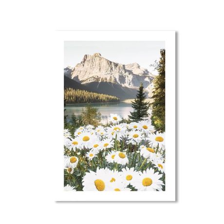 Beautiful Flowers Lake Sunset Gallery Wall Canvas Art - Image 10