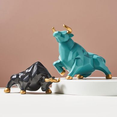 Geometric Bull Statue