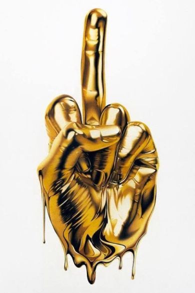 Gold Middle Finger Canvas Art - Image 5