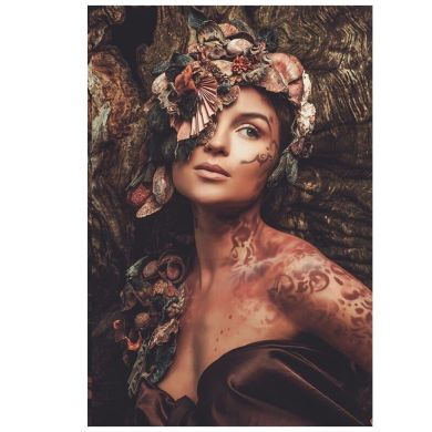 Woman In The Flowers Forest Canvas Art - Image 1