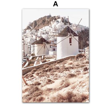 Santorini Greek Architecture Canvas Art - Image 5