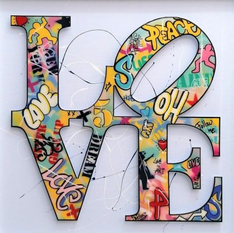 Graffiti Hope and Love Canvas Art - Image 6