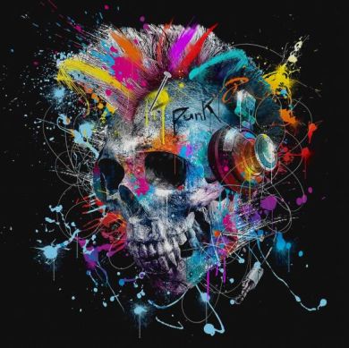 Graffiti Skull Headphone Canvas Art - Image 6