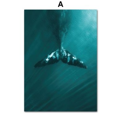 Ocean Wave Whale Dolphin Gallery Wall Canvas Art - Image 5