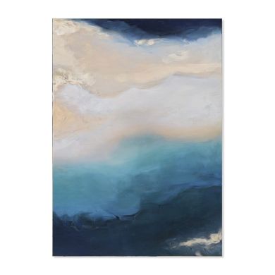 Blue Gold Liquid Marble Canvas Art - Image 7