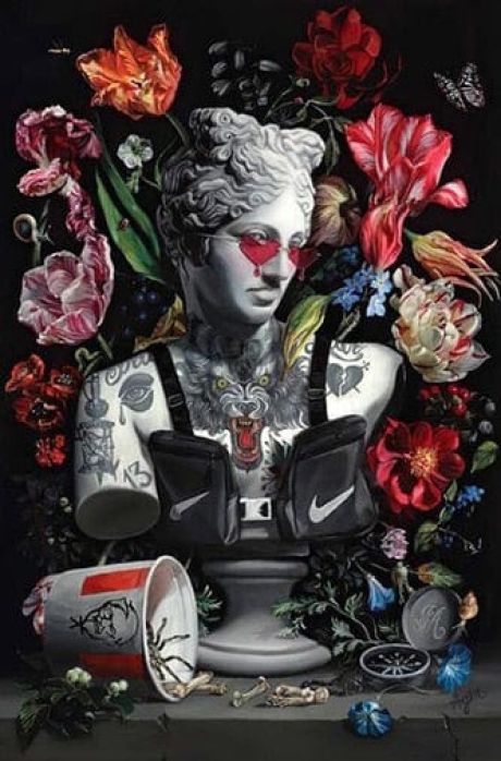 Graffiti Ancient Statue Gallery Wall Canvas Art - Image 9