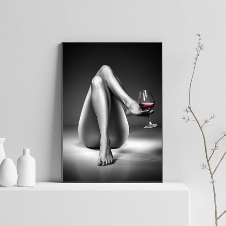 Nude Lady Wine Painting - Image 4