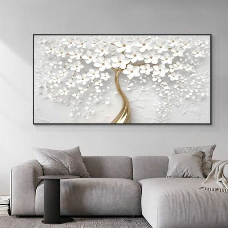 White Flowers Canvas Art - Image 2
