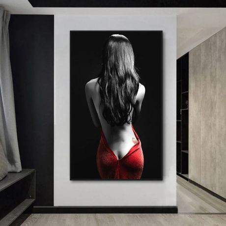 Woman in Red Canvas Art - Image 2