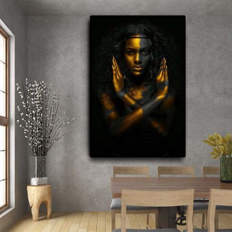 Traditional African Nude Woman Canvas Art - Image 2