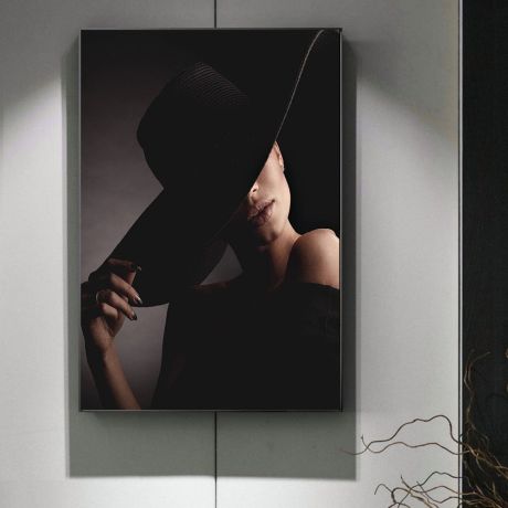 Elegant Woman Black Canvas Art - Image 4