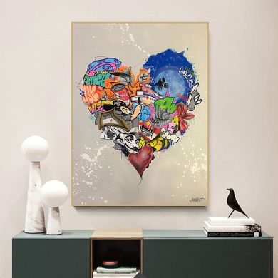 Graffiti Street Heart Balloon Canvas Art - Image 2