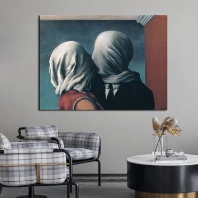The Lovers by Rene Magritte Canvas Art - Image 2