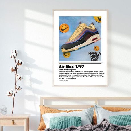 Nike Air Max Sneaker Vintage Canvas Art - Image 2