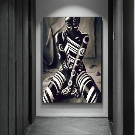 African Body Painting Canvas Art - Image 2