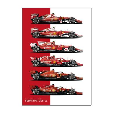 Formula One Sebastian Vettel Ferrari Car Canvas Art - Image 1