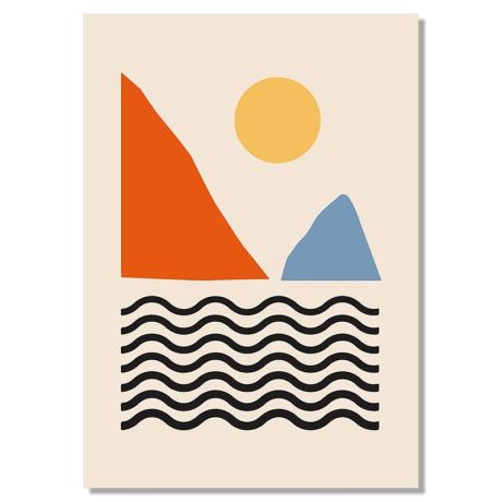 Abstract Geometric Sunrise Canvas Art - Image 5