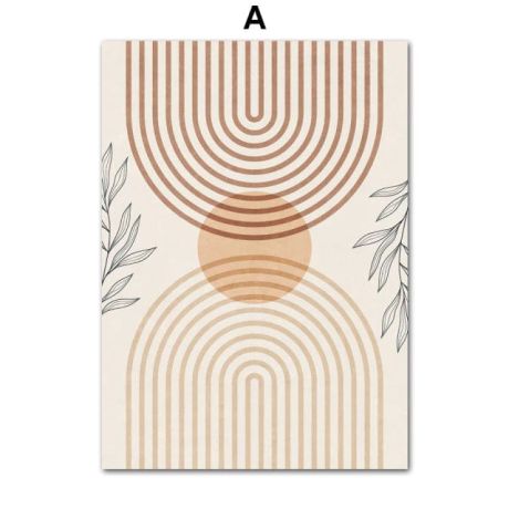 Boho Line Plants Leaf Canvas Art - Image 6