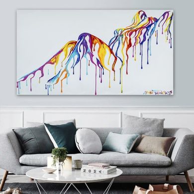 Colorful Abstract Nude Woman Canvas Art - Image 5