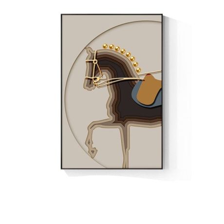 Luxury Nordic Horse Painting Canvas Art - Image 6