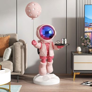 Life-Size Astronaut Balloon Tray Statue