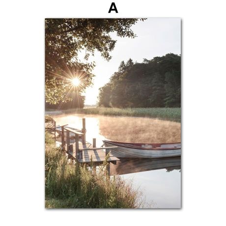 Sunflower Lake Field Gallery Wall Canvas Art - Image 5