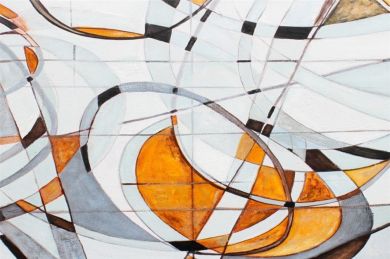 Abstract Sliced Orange Canvas Art - Image 1