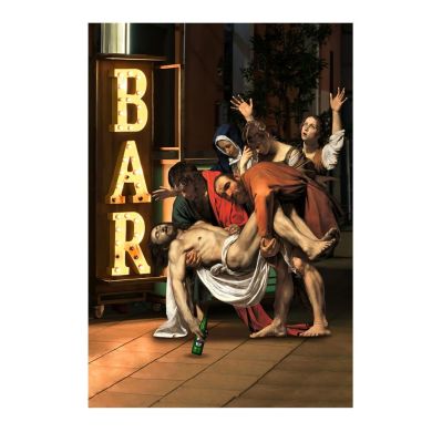 Drunk Jesus in Bar Caravaggio Canvas Art - Image 1