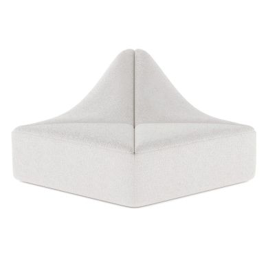 White Dune sofa armless module, angled view showing peaked twin-panel back seam