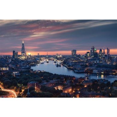 Beautiful City Skyline Night View Canvas Art - Image 1