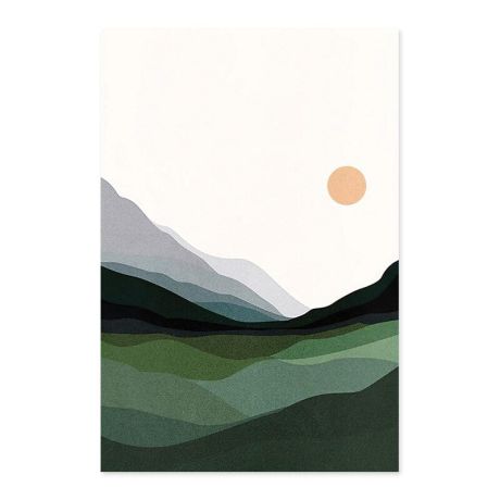 Mountain Lake Landscape Painting Canvas Art - Image 9