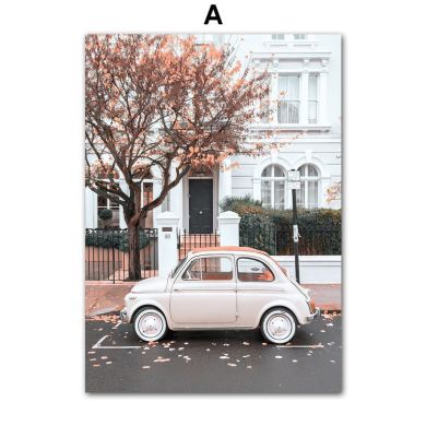 Spring Seaside Town Landscape Canvas Art - Image 5