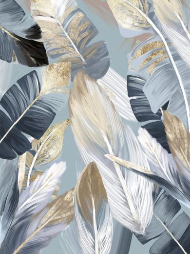 Gold Tropical Tree Palm Leaves Canvas Art - Image 6