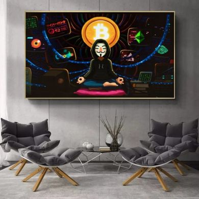 Anonymous Meditation Metaverse Canvas Art - Image 2