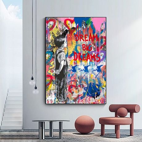 Banksy Dream Big Canvas Art - Image 2