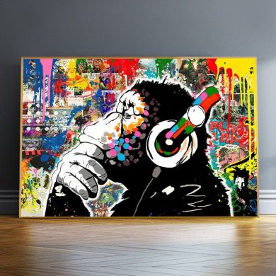Hype Ape Graffiti Canvas Art - Image 2