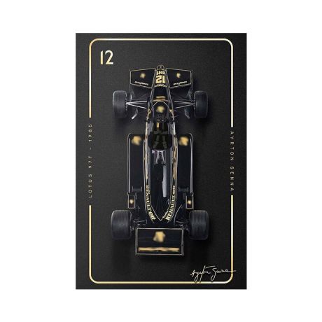 Formula 1 Ayrton Senna Lotus 97T Car Canvas Art - Image 1