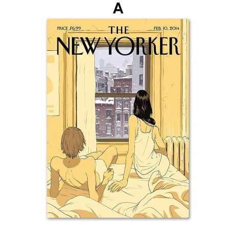 Vintage The New Yorker Magazines Covers Canvas Art - Image 5