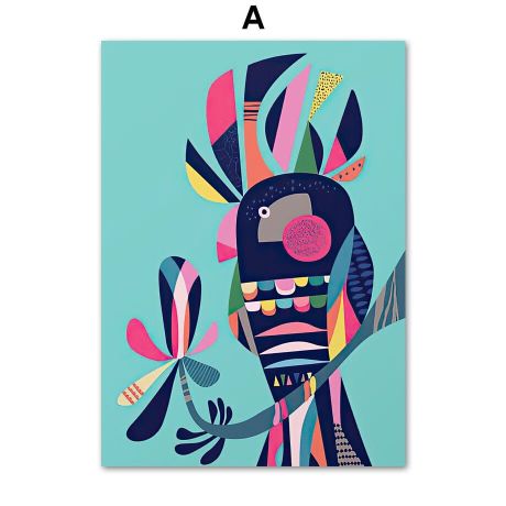 Geometry Abstract Animals Gallery Wall Canvas Art - Image 5