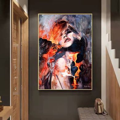 Fiery Woman Canvas Art - Image 5