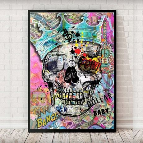 Pop Graffiti Skull Canvas Art - Image 2
