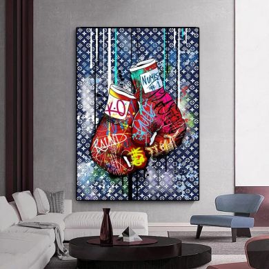 Boxing Gloves Modern Pop Graffiti Canvas Art - Image 2