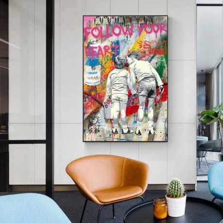 Graffiti Follow your Heart Canvas Art - Image 2