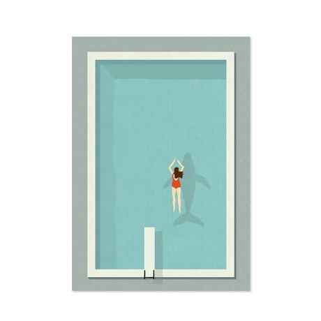 Retro David Hockney's Swimming Pool Canvas Art - Image 1