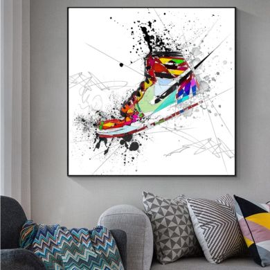 Watercolor Sneaker Shoes Canvas Art - Image 2