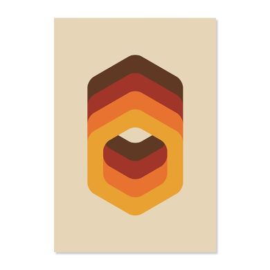 Mid Century Hexagon Shape Canvas Art - Image 7
