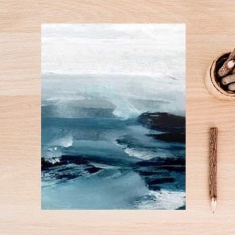Abstract Blue Glacier Canvas Art - Image 6