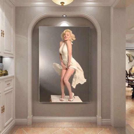 White Dress Marilyn Monroe Canvas Art - Image 2